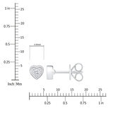 Aretes de Corazon de Diamantes 0.10ctw, Oro Blanco 14K