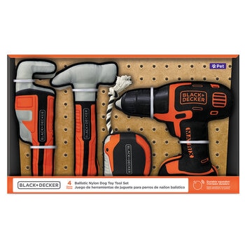 Black+Decker Herramientas de Juguete para Perros 4 pzs