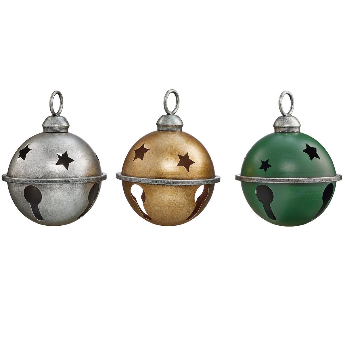 Cascabeles Metálicos Decorativos, 3 piezas.
