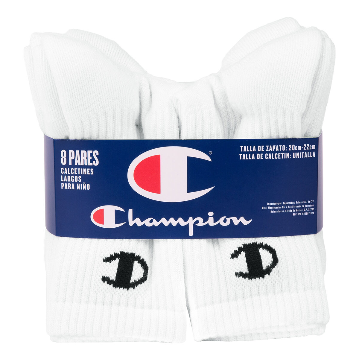 Champion Calcetines para Niños 8 Pares Varias Tallas y Colores