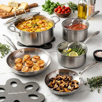 Gotham Steel Batería de Cocina de Acero Inoxidable, 10 piezas