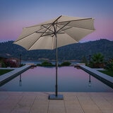 SunVilla, Sombrilla Redonda de 3m con Luz Solar LED, Color Beige