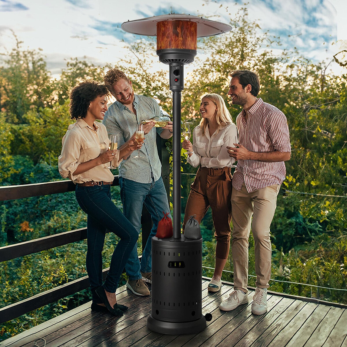 Fire Sense, Calentador De Gas Para Exterior Color Negro