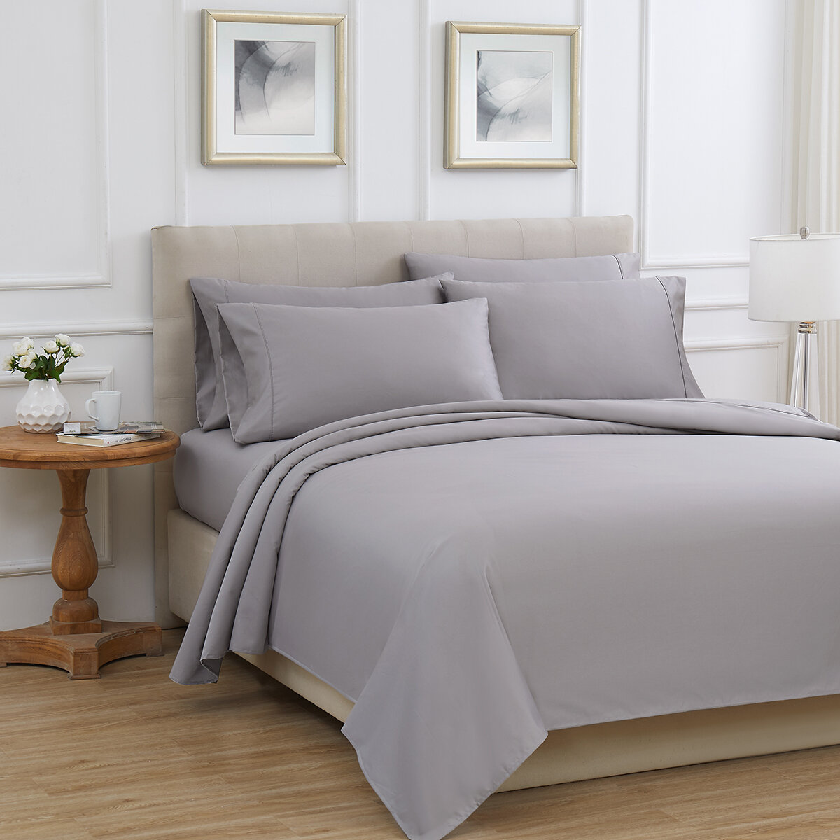 Kirkland Signature Juego de Sábanas Queen 6 piezas gris