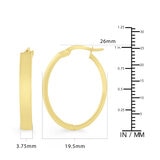 Aretes, Arracadas Ovalados, Oro Amarillo 14K