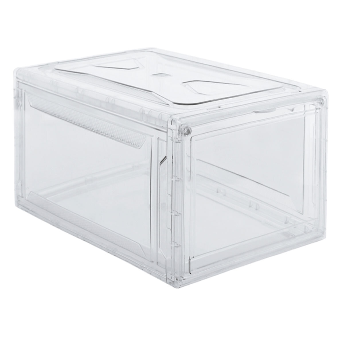 Juego de 8 Cajas de Zapatos Plástico Transparente y Blanco