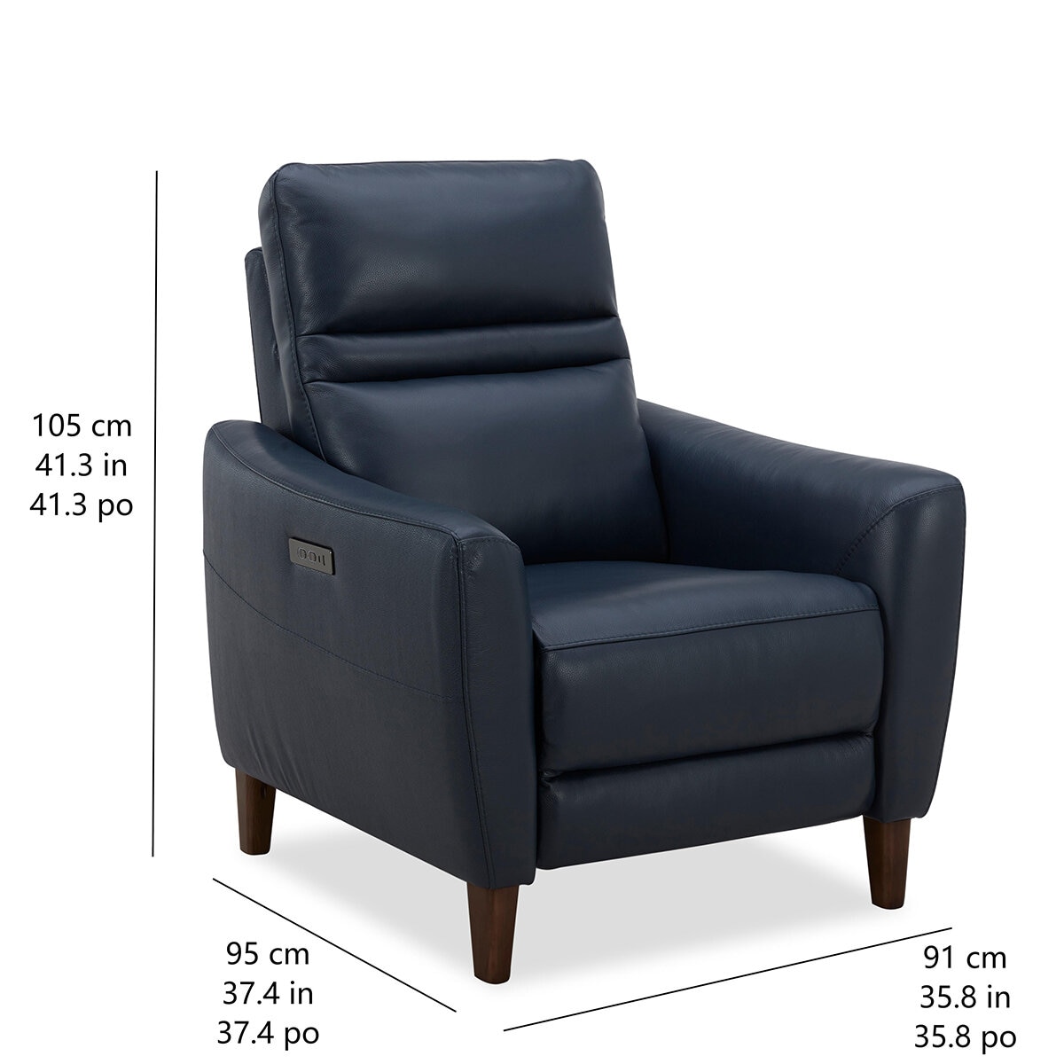 Aiden & Ivy, Sillón Reclinable de Piel con Sistema Eléctrico