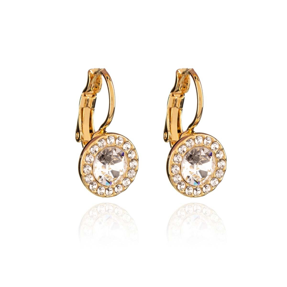 Mayfer, Juego Dorado de Arete y Collar con Dije, con Cristal Austríaco