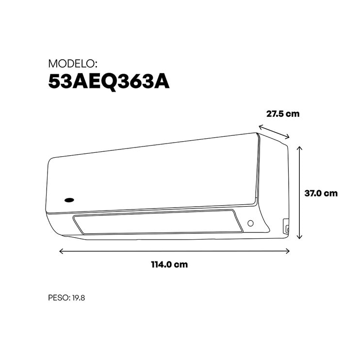Carrier, Aire Acondicionado Minisplit Inverter con Wi-Fi, 36,000 btus 220V, Enfriamiento y Calefacción, 17 SEER
