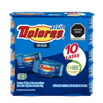 Dolores Atún en Agua 10 pzas de 140 g