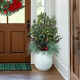 Topiario Festivo con Luces Led, Modelo Maceta Blanca Topiario Festivo con Luces Led, Modelo Maceta Blanca