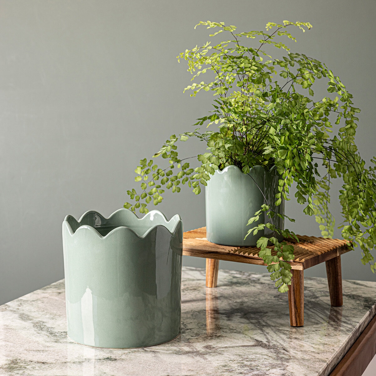 Over & Back, Inspiration Set de 2 Macetas Verde