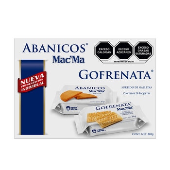 Mac'Ma Surtido de Galletas Gofrenata y Abanicos 28 pzas 882 g 