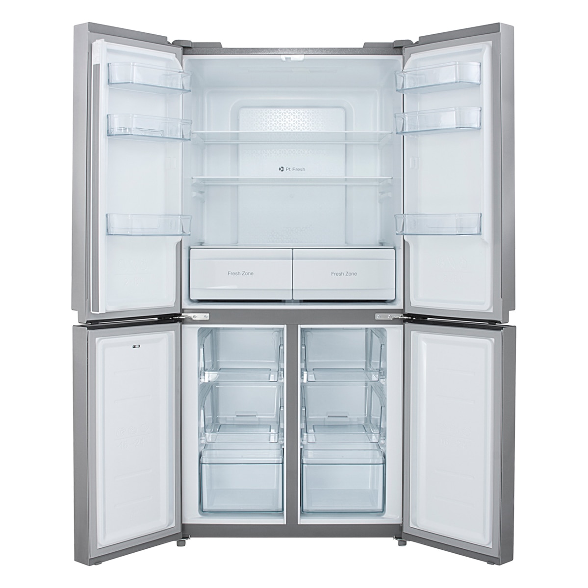 Teka Refrigerador de 19' cuatro puertas dual cooling system, color acero inoxidable