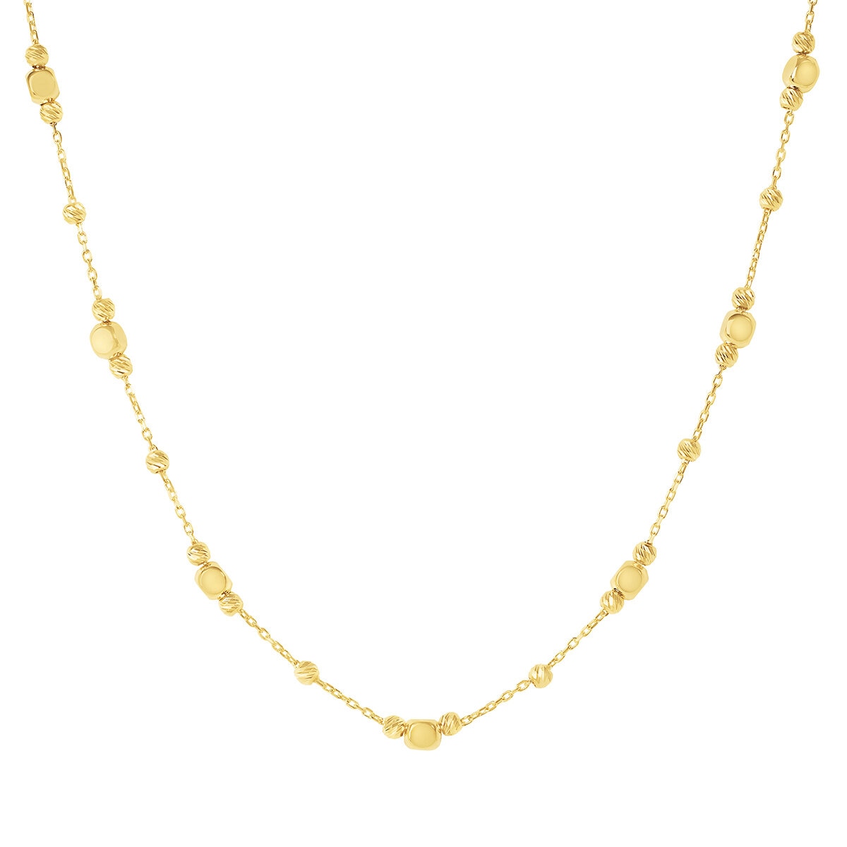 Collar con Cuentas Multiples, Oro Amarillo de 14K