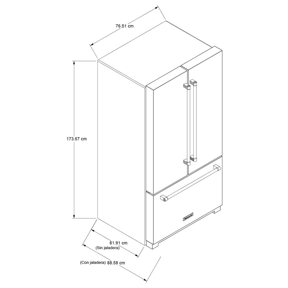 KitchenAid Refrigerador de 20' French Door