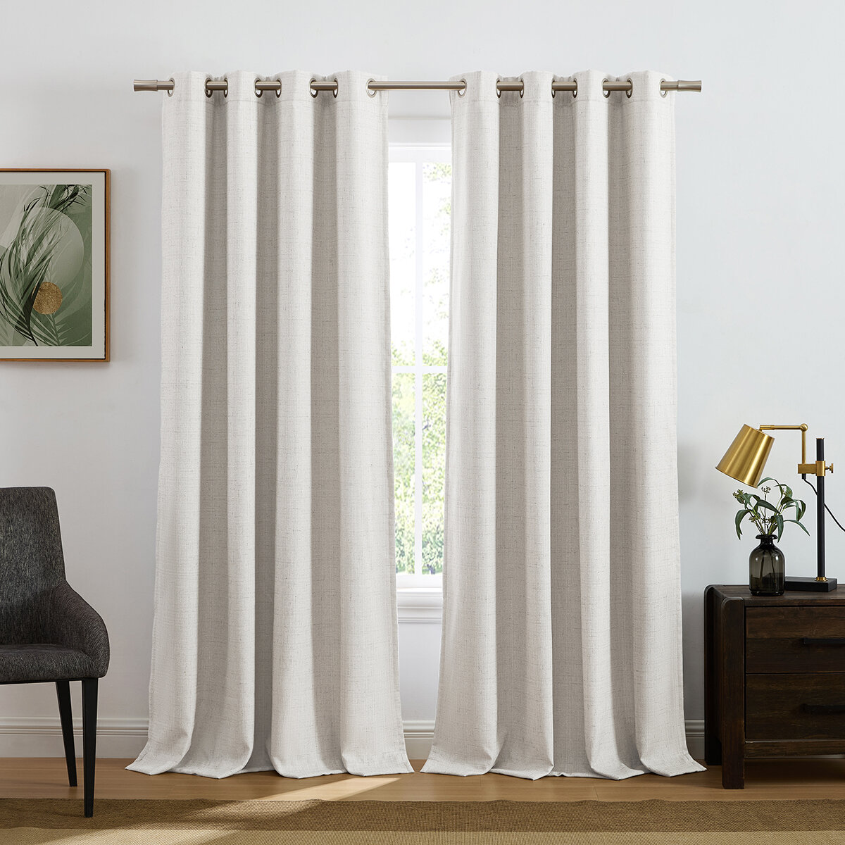 SUNBLK, Cortinas con Bloqueo Solar, Crema