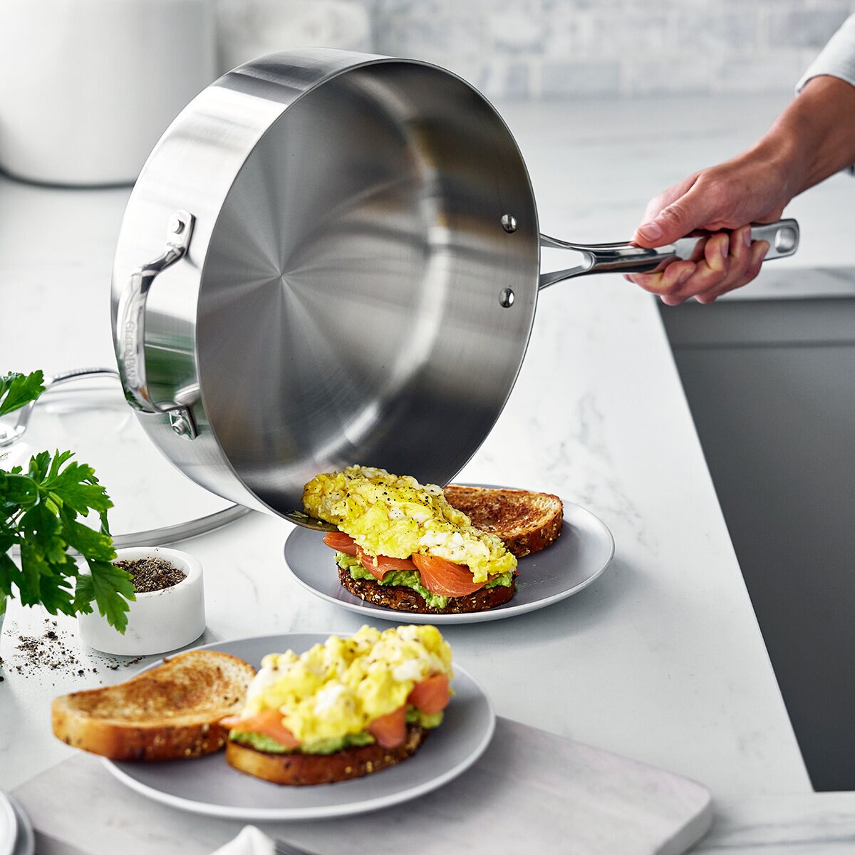 GreenPan, Sartén con Tapa de Acero Inoxidable de 4.73 L