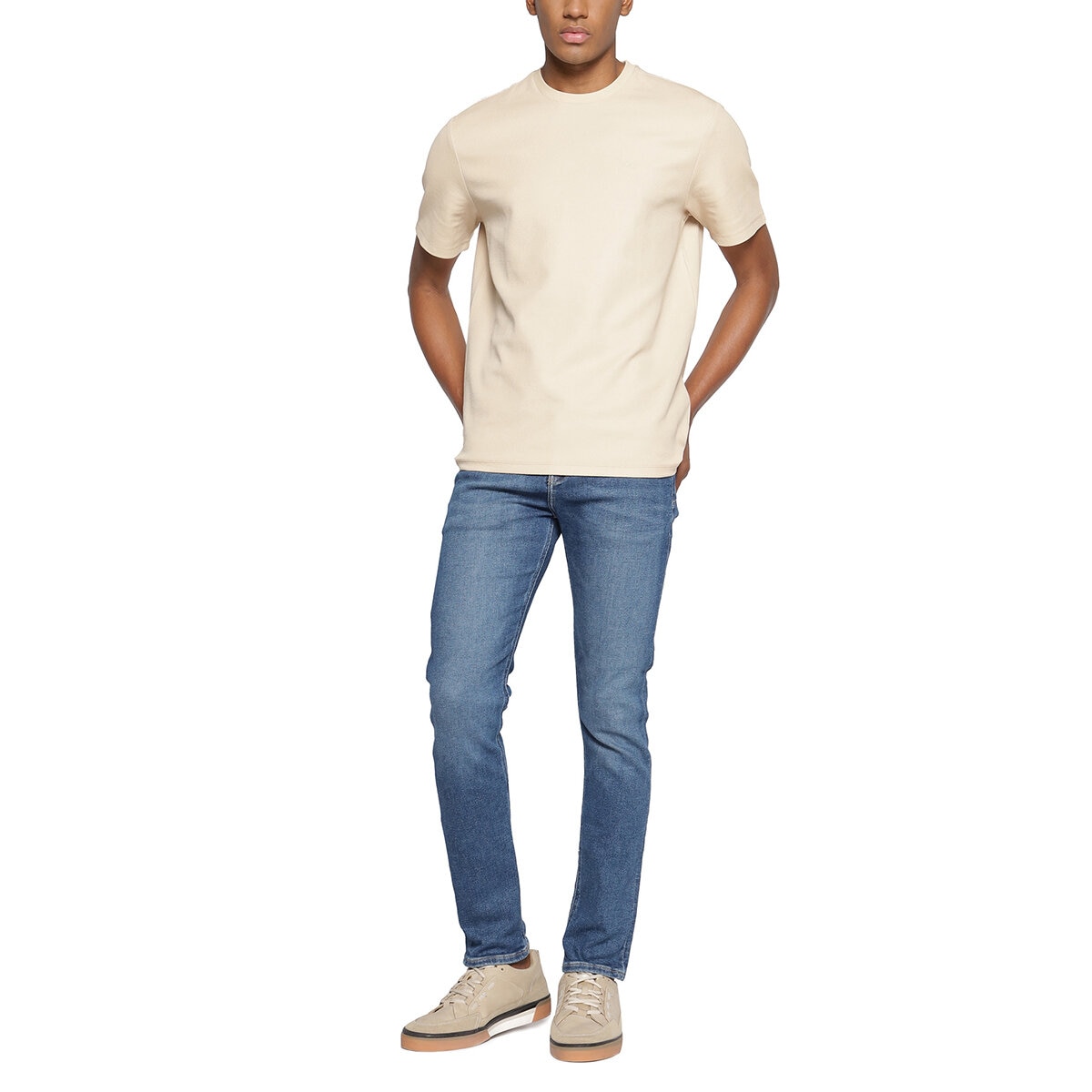 Calvin Klein Playera para Caballero Café Chica