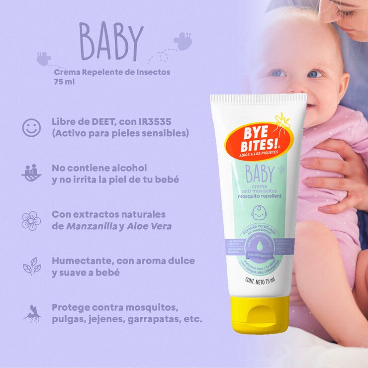 Bye Bites Sensitive Repelente de Insectos Baby 2 pzas de 75 ml + After de 20 g