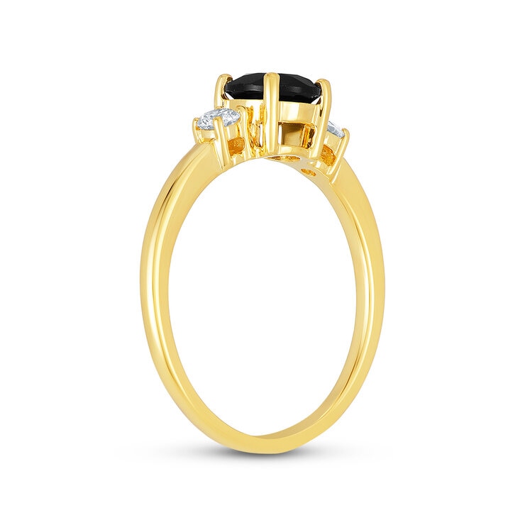 Anillo de Onix con Diamantes 0.15ctw, Oro Amarillo 14K