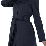 Shyla, Gabardina Tradicional con Cinturón y Charreteras, para Dama, Color Azul Marino, Varias Tallas