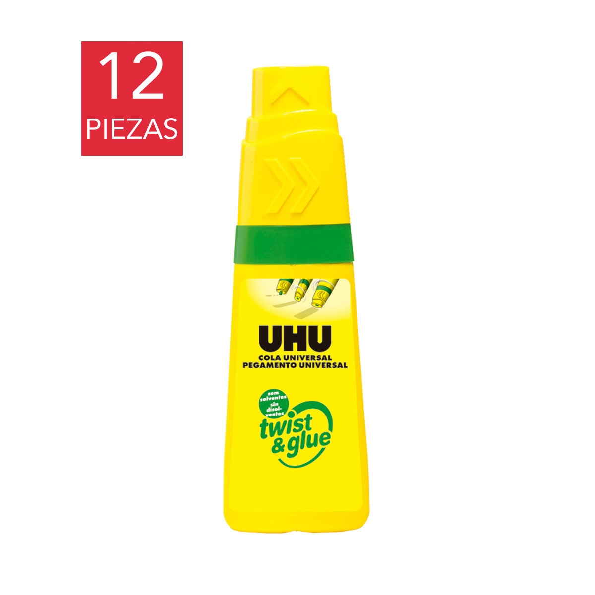 UHU Pegamento Líquido Transparente 12 Piezas