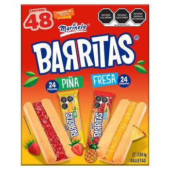 Marinela Barritas de Fresa y Piña 48 pzas de 55 g