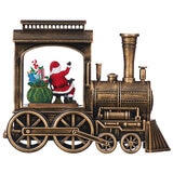 Tren Navideño con Nieve y Luces LED, Bronce