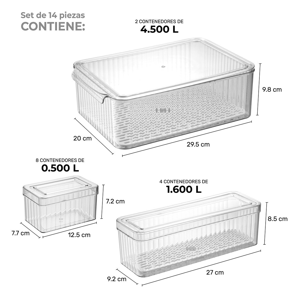 AG Box, Set de 14 Organizadores diferentes Capacidades, para Refrigerador