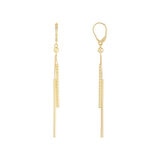 Aretes de Barra Colgantes, de Oro Amarillo de 14K