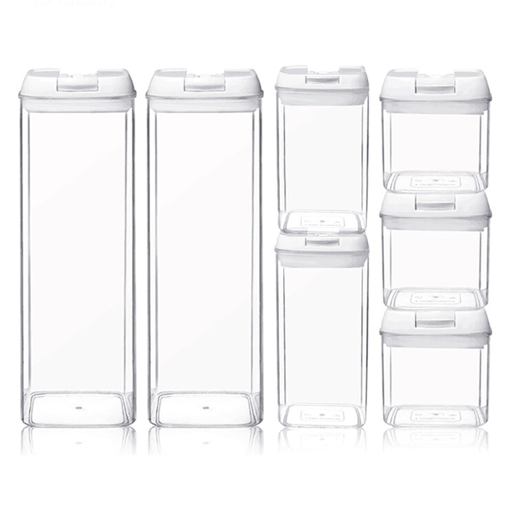 AG, Set de 7 contenedores para cocina con tapa hermética, Tapa Color Blanco