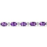 Pulsera de Amatista y Diamantes 0.55ctw, Oro Blanco de 14K