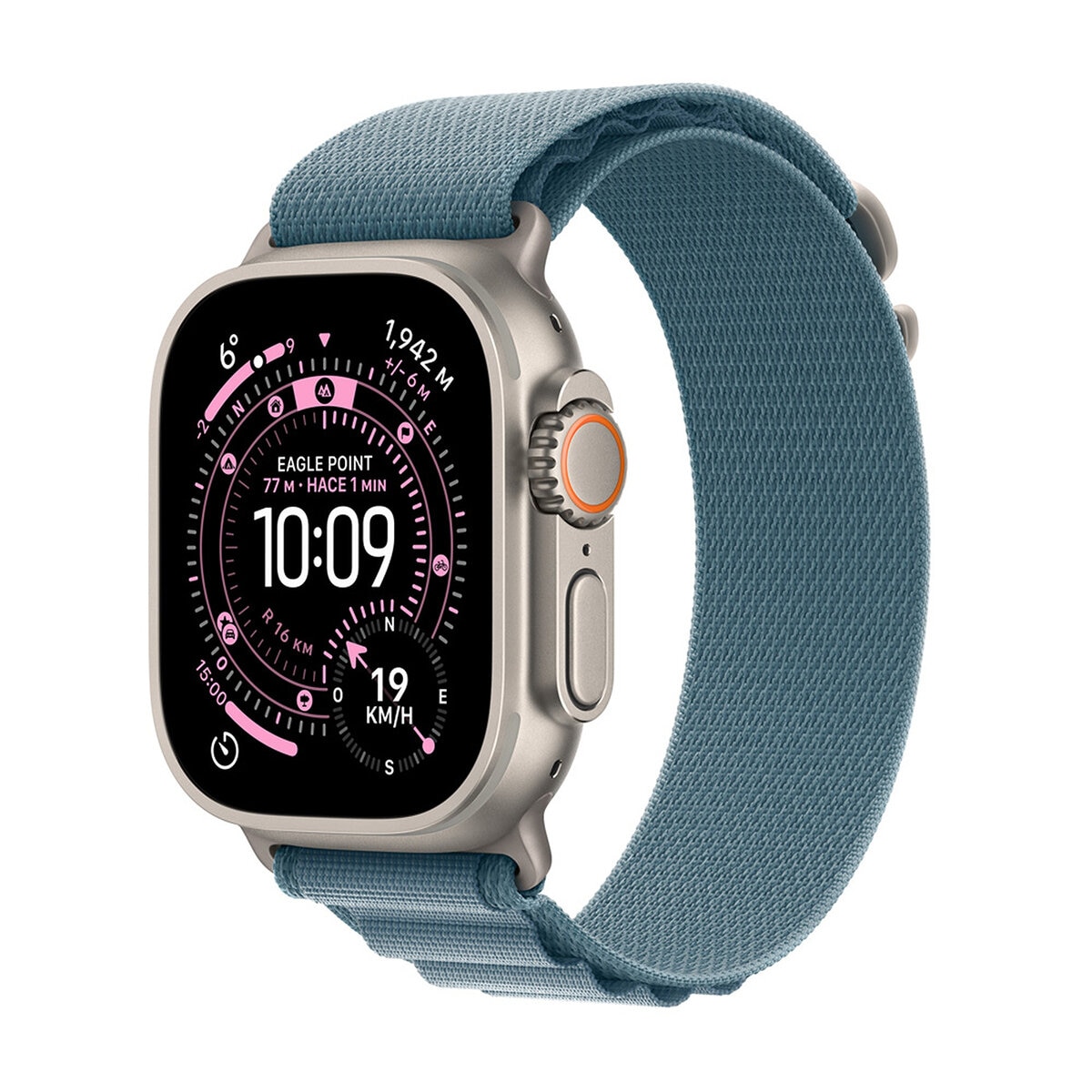 Apple Watch Ultra 3 (GPS + Celular) 49mm Titanio Natural + Correa Alpine Azul Claro - Talla L