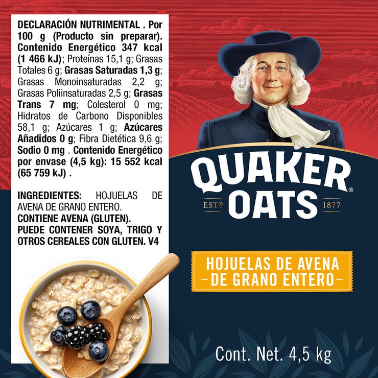 Quaker Avena 4.5 Kg