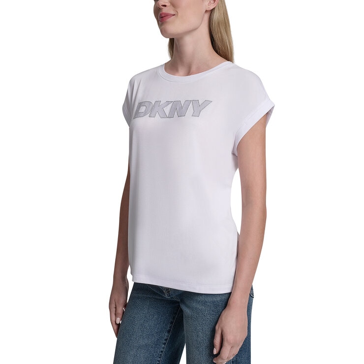 DKNY Playera para Dama Blanco Chica