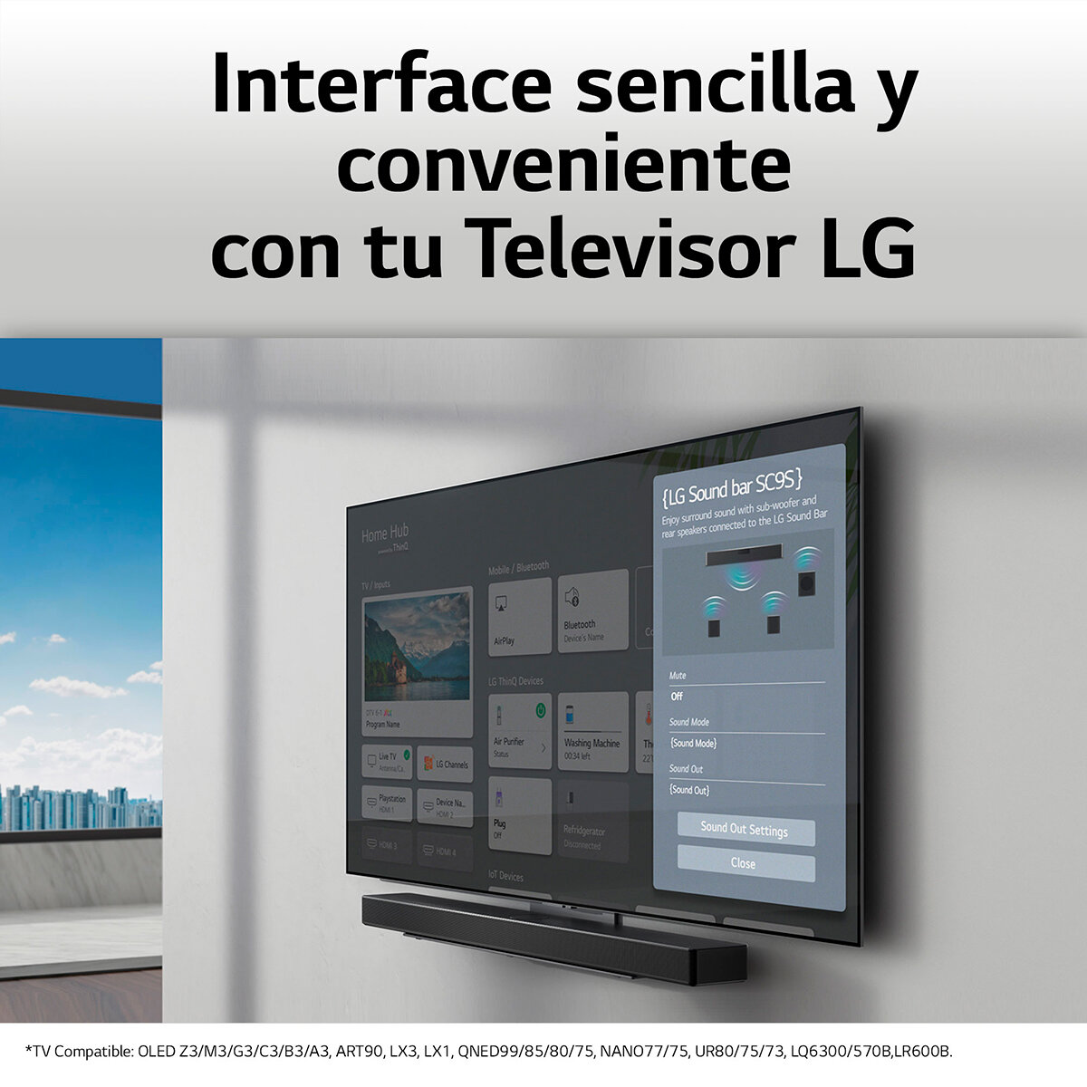 LG Barra de Sonido 3.1.3 Canales + Subwoofer Inalámbrico