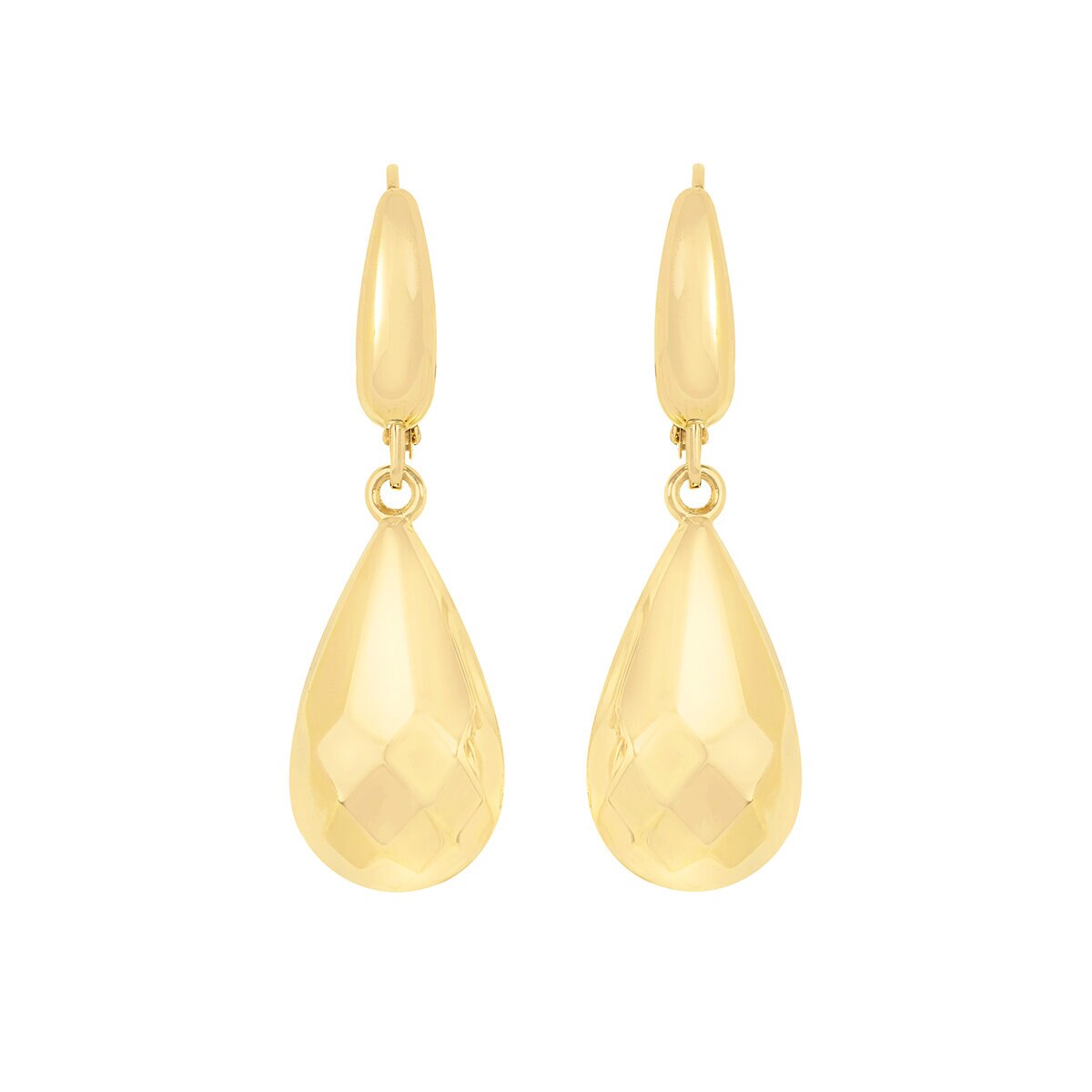 Aretes de Gota de Agua, Oro Amarillo 14K Aretes de Gota de Agua, Oro Amarillo 14K