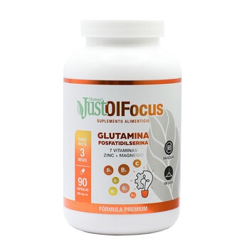 JustOlFocus Glutamina Fosfatidilserina 7 Vitaminas Zinc + Magnesio 90 Cápsulas