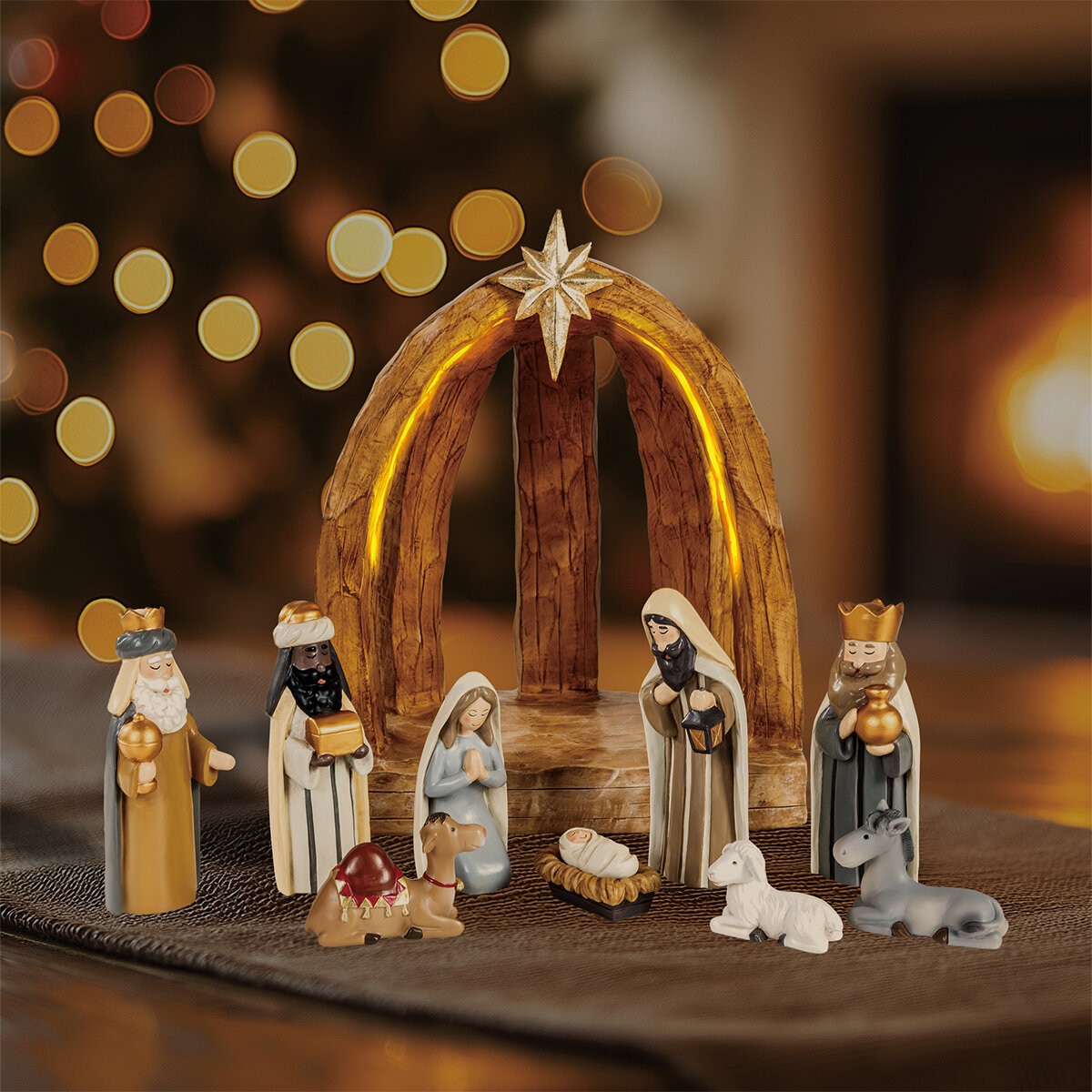 Nacimiento con Luces LED, 11 Piezas