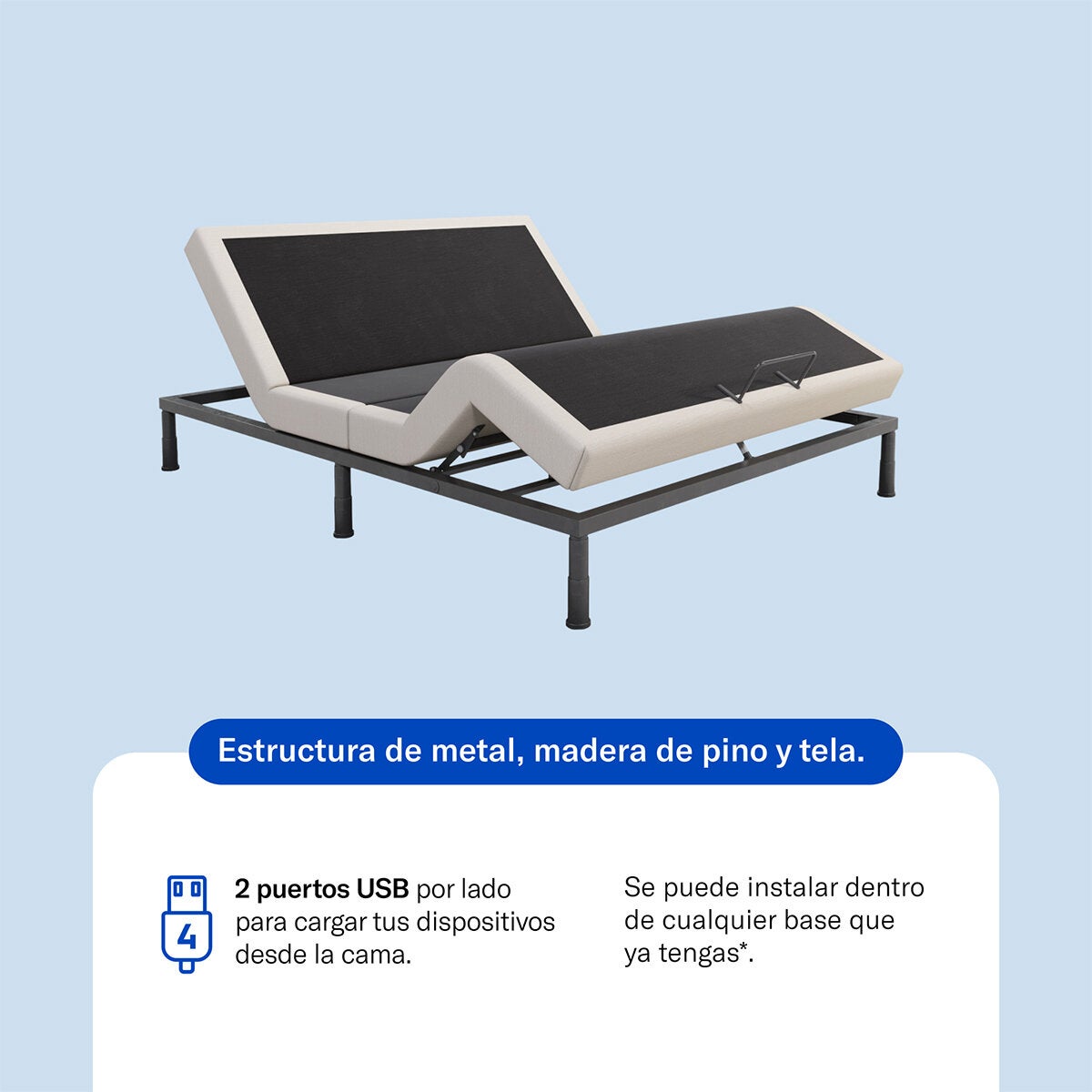Luuna Base Eléctrica Rise King Beige Luuna Base Eléctrica Rise King Beige