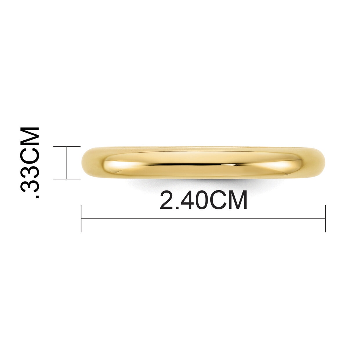 Argolla de matrimonio, Comfort Fit, 3mm, Oro Amarillo de 14K, Talla 7