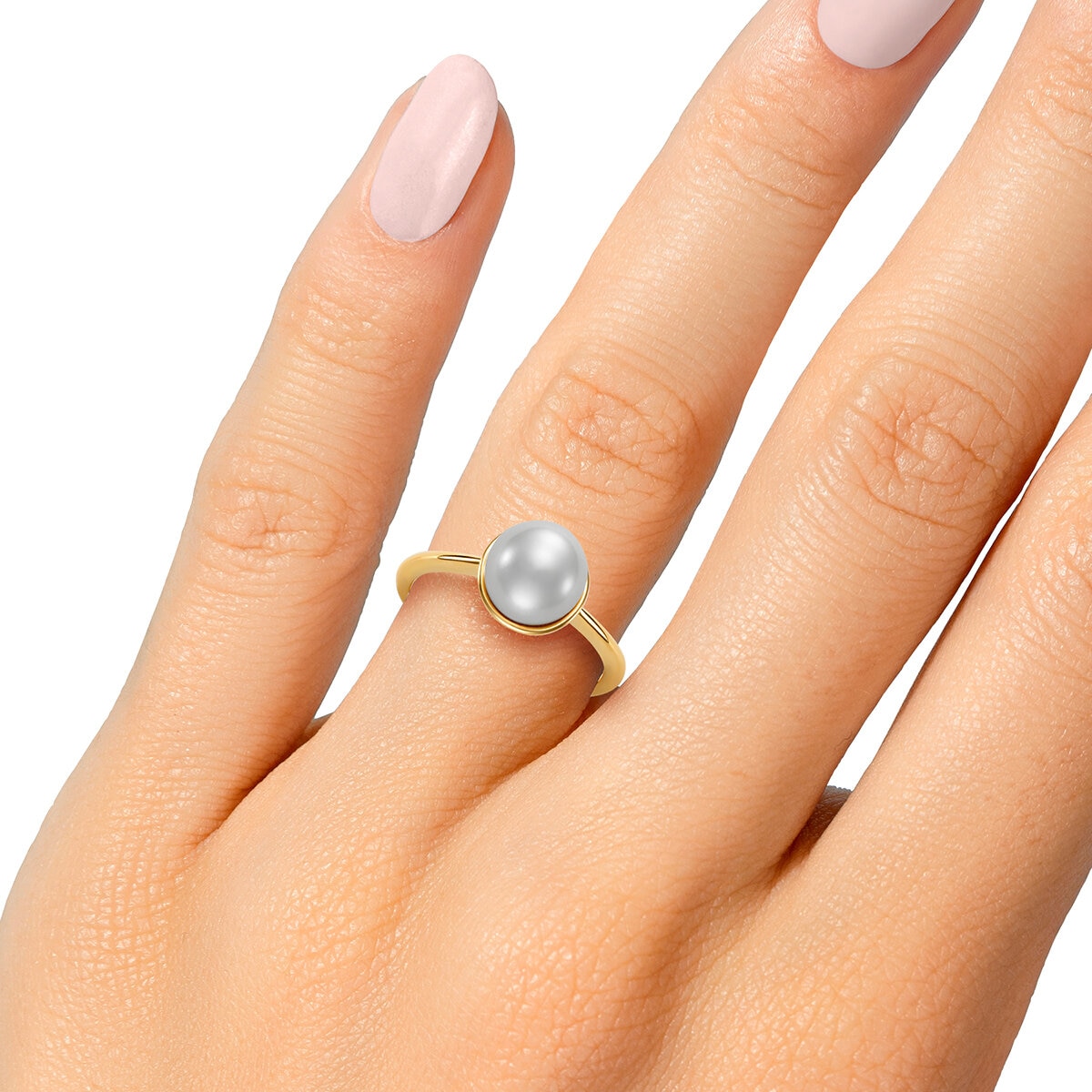 Anillo de Perla Cultivada, Oro Amarillo de 14K