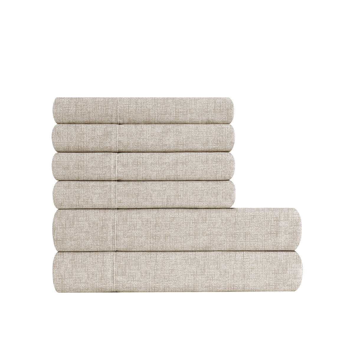South Point Home Fashions Juego de Sabanas Tamaño King 6 Piezas Tweeded Texture Linen