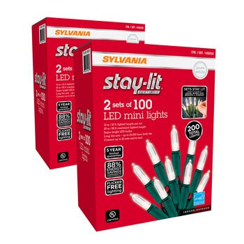 Sylvania Set de 4 Series Navideñas de 100 Mini Luces LED 