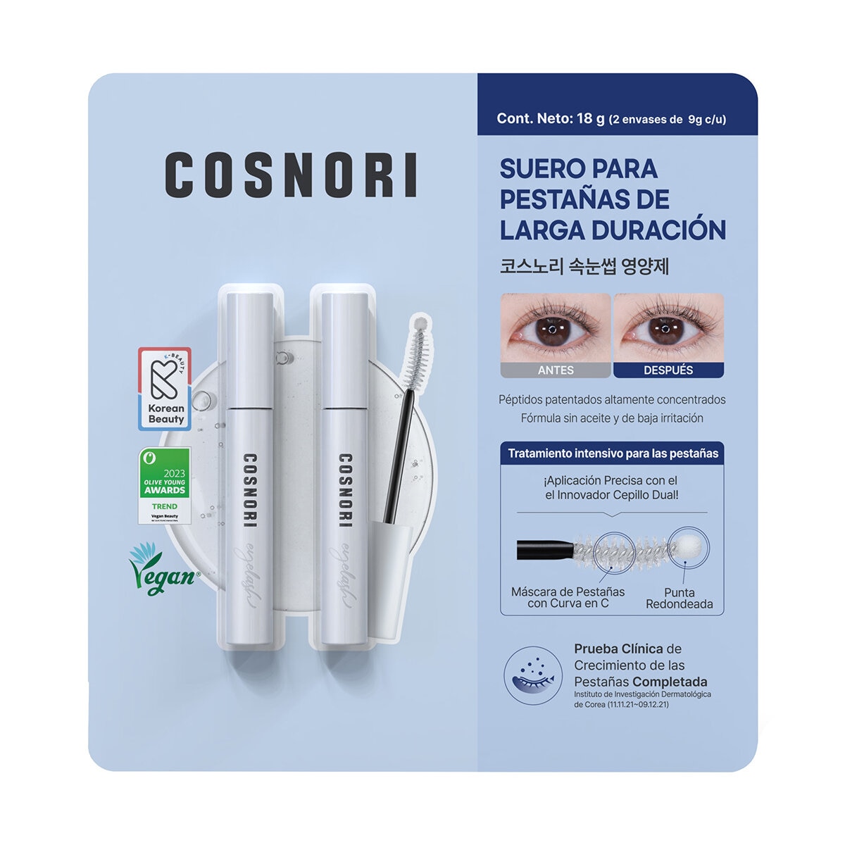 Cosnori Suero Amplificador para Pestañas 18g