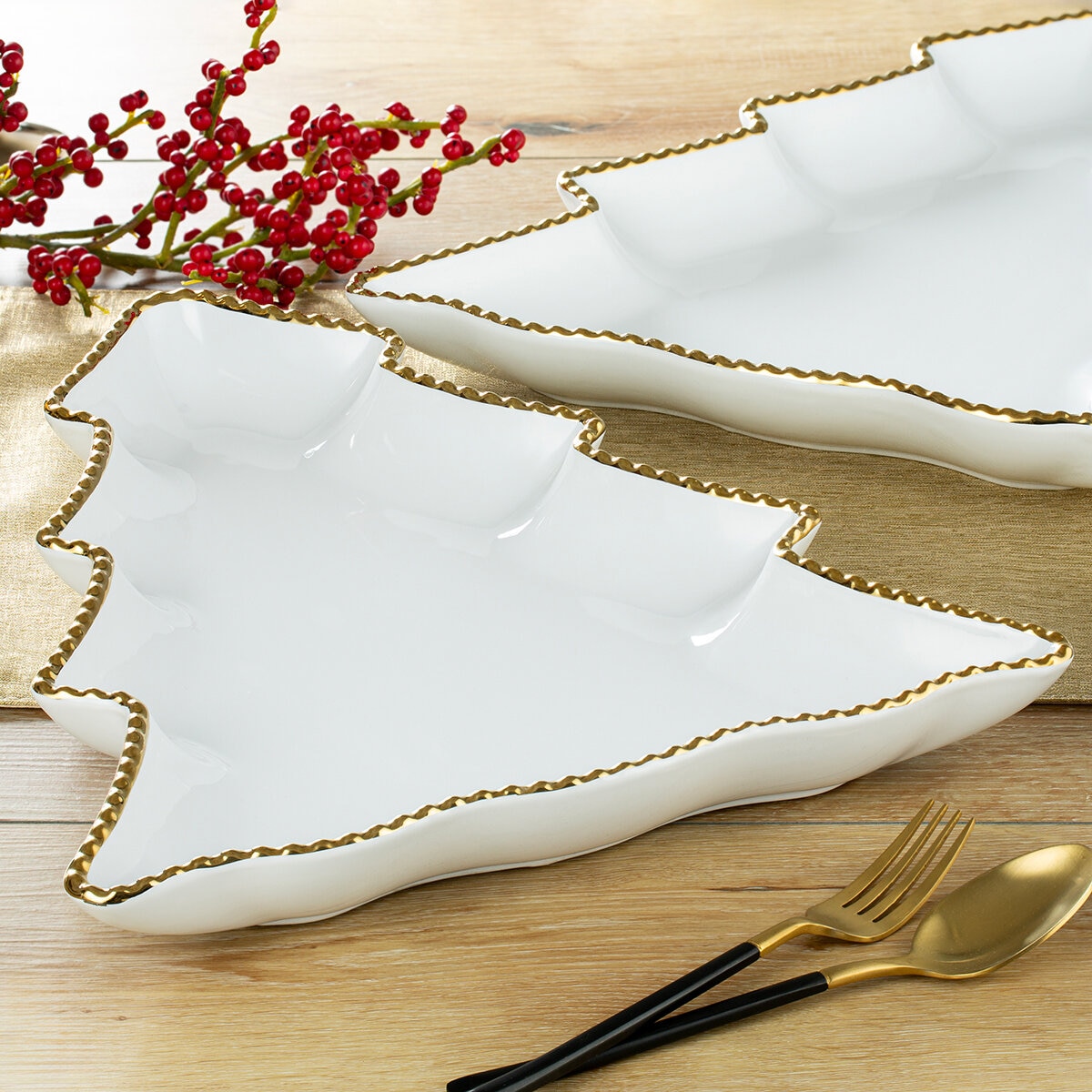 Signature Housewares Incorporated 2 Platos Navideños Para Servir