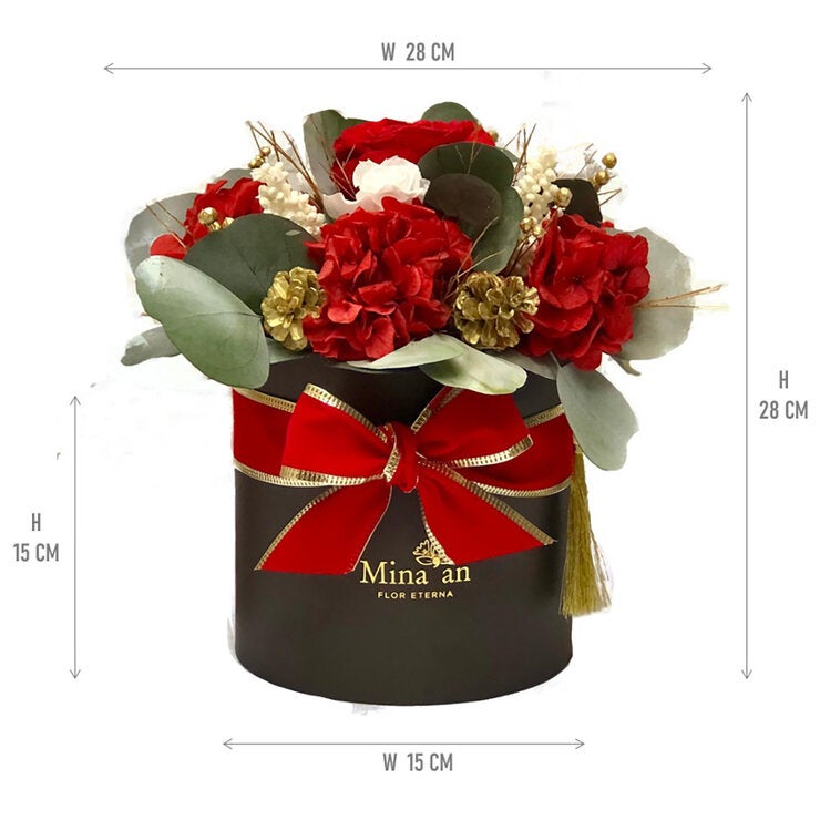 Bouquet Navidad, Caja Negra Listón Rojo Bouquet Navidad, Caja Negra Listón Rojo