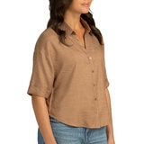 Boston Traders Blusa para Dama Café Grande