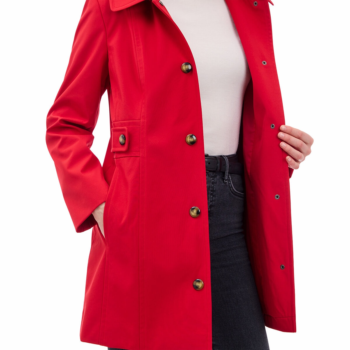 Anne Klein Chamarra para Dama Rojo Extra Grande